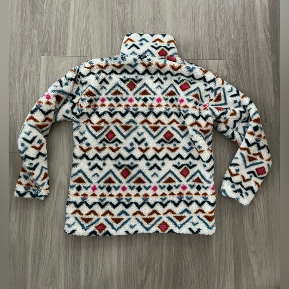Eddie Bauer Fleece Pullover Size M Cozy Aztec Pattern Winter Casual - Picture 6 of 12